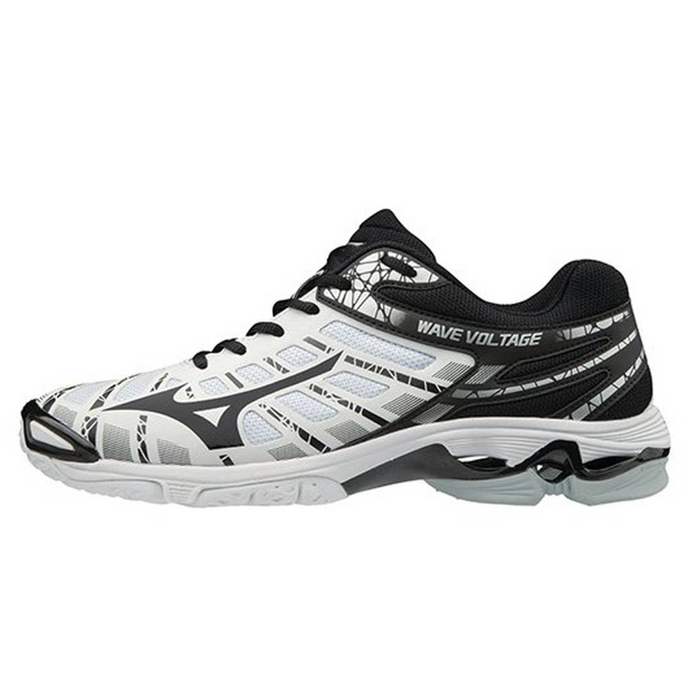 Sapatilhas Voleibol Mizuno Wave Voltage - Mulher - Branco/Pretas - FDGQV6850